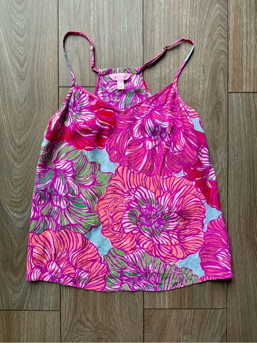 Lilly Pulitzer Pink & Blue Floral Spaghetti Strap Camisole